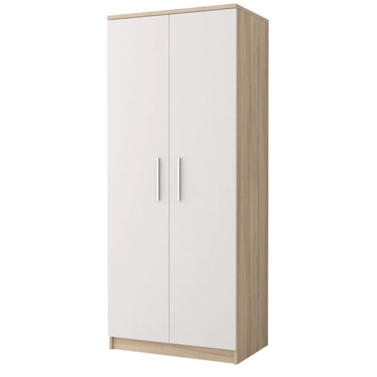 Product photograph of Oxnard Wooden Wardrobe With 2 Doors In Sonoma Oak from Furniture in Fashion