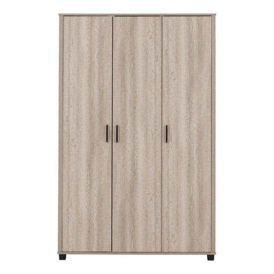 Oxnard Wooden Wardrobe With 3 Doors In Light Oak