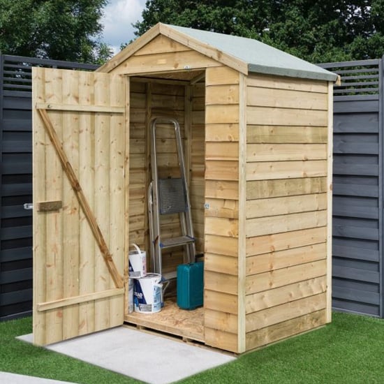 Read more about Oyan wooden 4x3 garden shed in natural timber