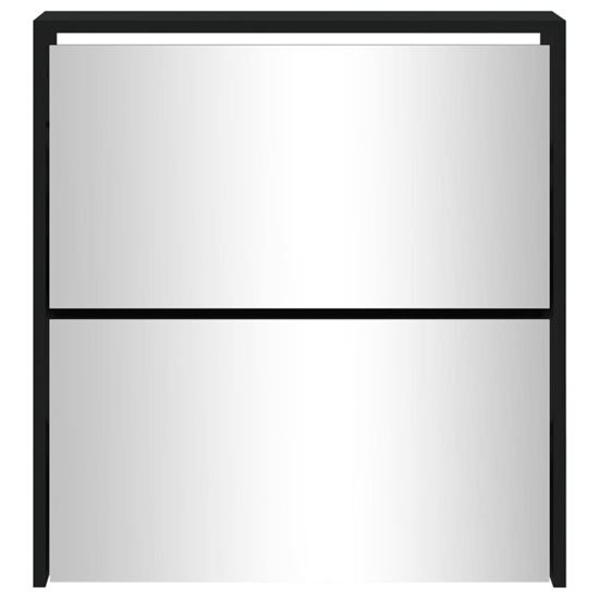Ozark Mirrored Shoe Cabinet With 2 Flaps In Black