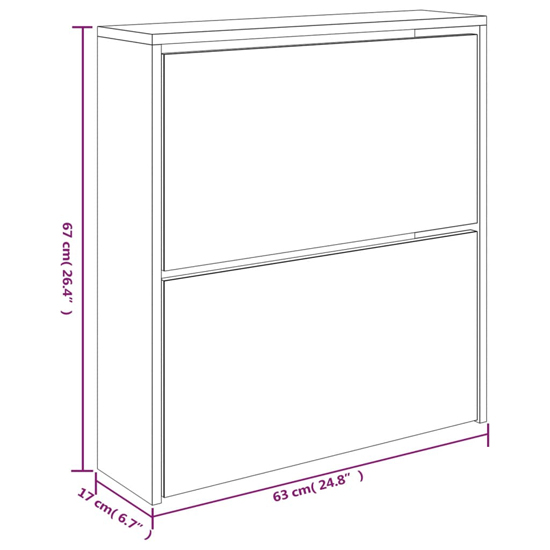 Ozark Mirrored Shoe Cabinet With 2 Flaps In Smoked Oak