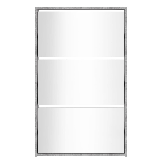 Ozark Mirrored Shoe Cabinet With 3 Flaps In Grey Sonoma Oak