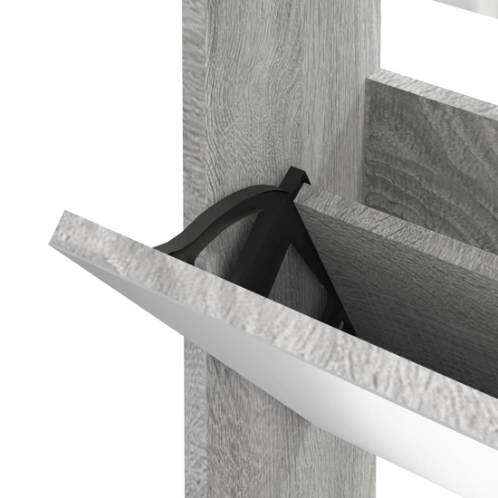 Ozark Mirrored Shoe Cabinet With 3 Flaps In Grey Sonoma Oak