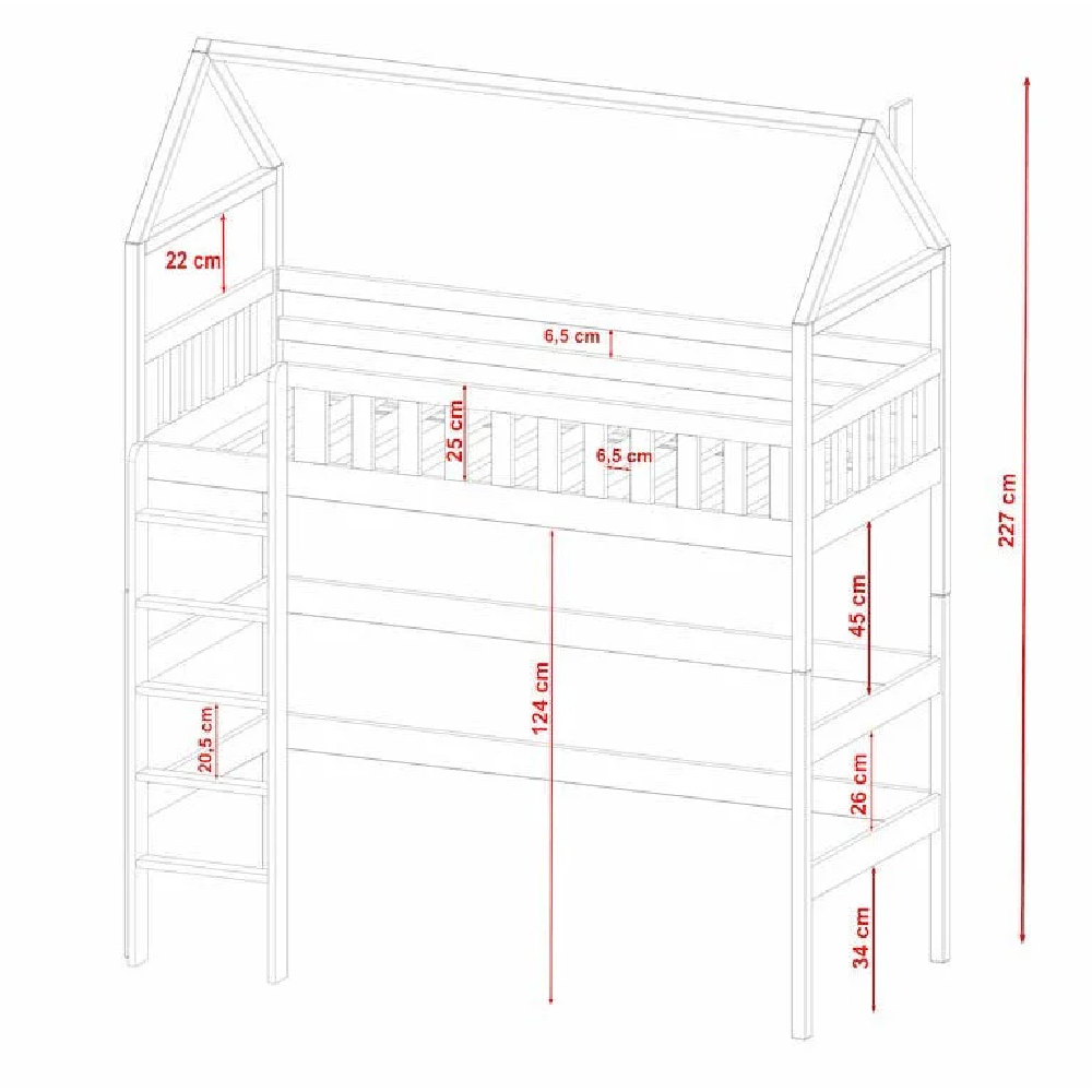 Ozark Wooden Bunk Bed With Bonnell Mattress And Ladders In White