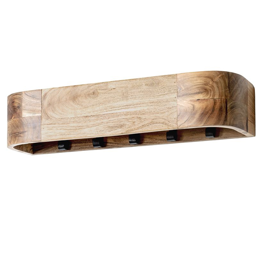 Ozark Wooden Coat Rack With 5 Hook In Oak And Black
