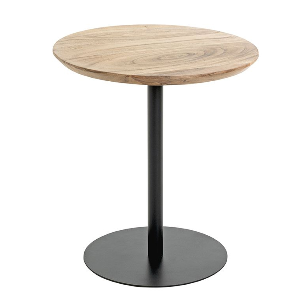 Ozark Wooden Round End Table In Oak Black
