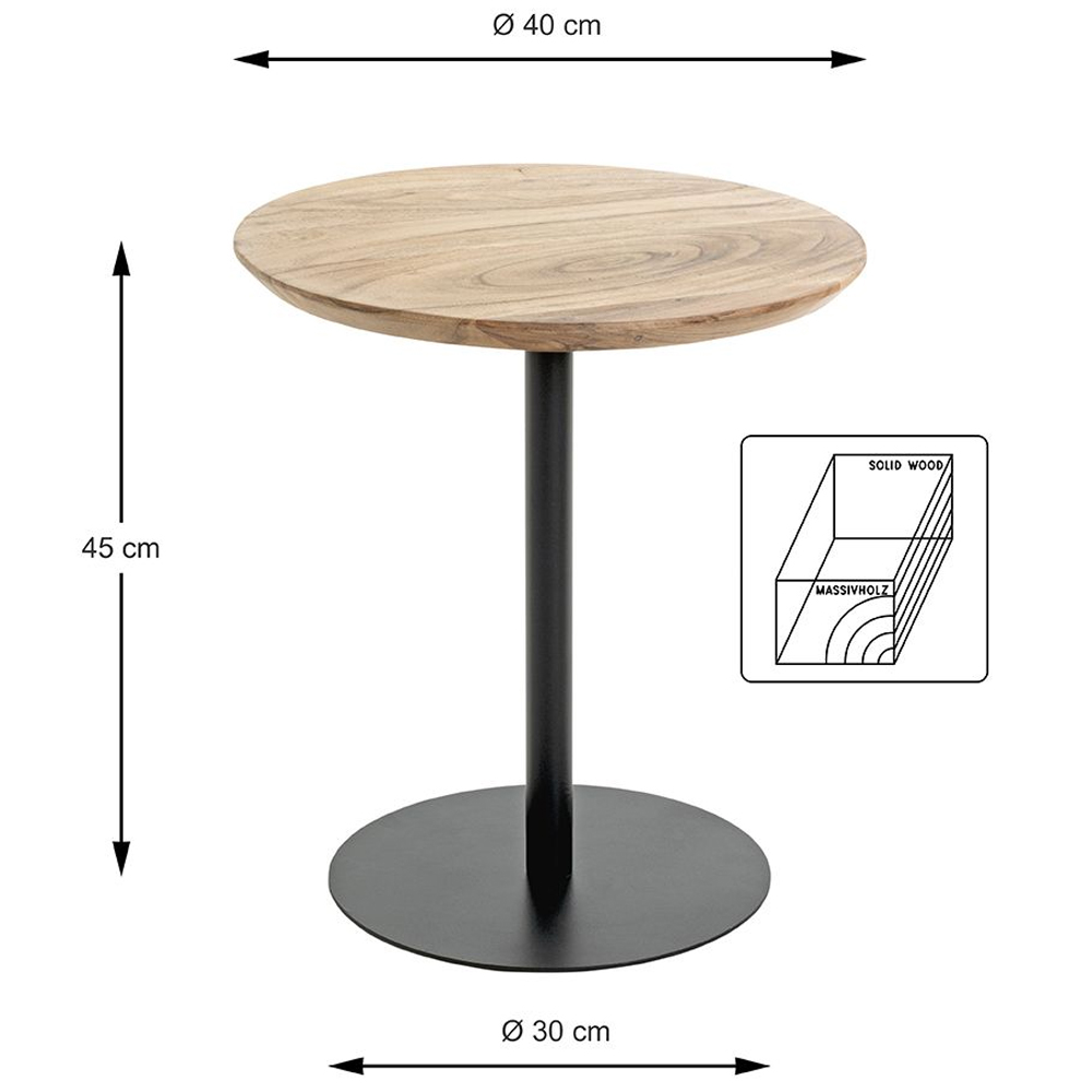Ozark Wooden Round End Table In Oak Black