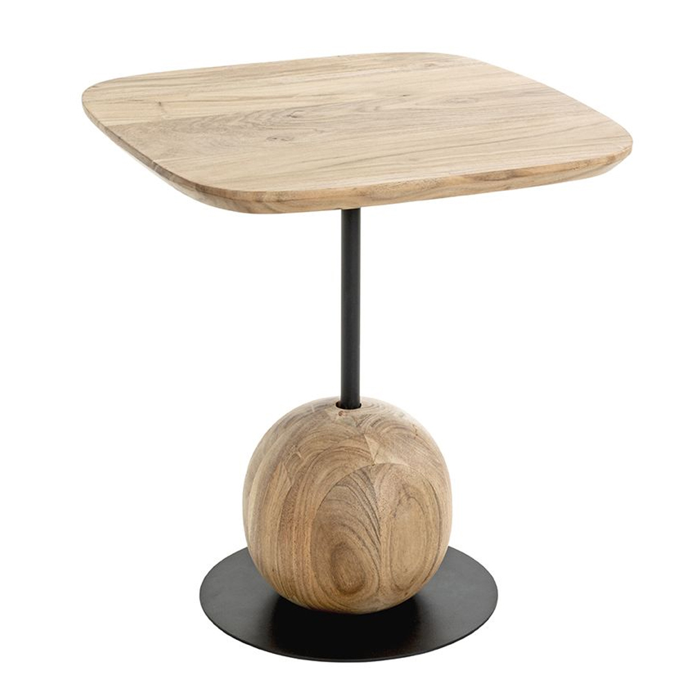 Ozark Wooden Square End Table In Oak Black