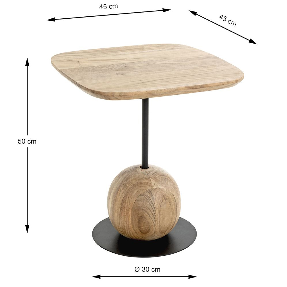 Ozark Wooden Square End Table In Oak Black