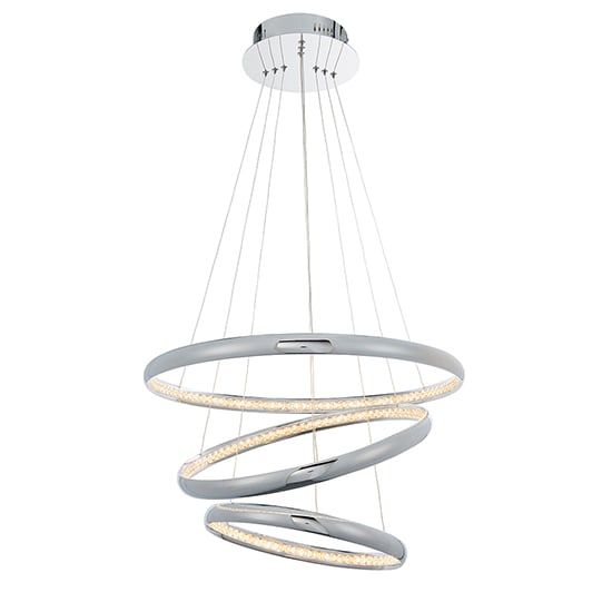 Read more about Ozias led 3 lights crystals pendant light in polished chrome
