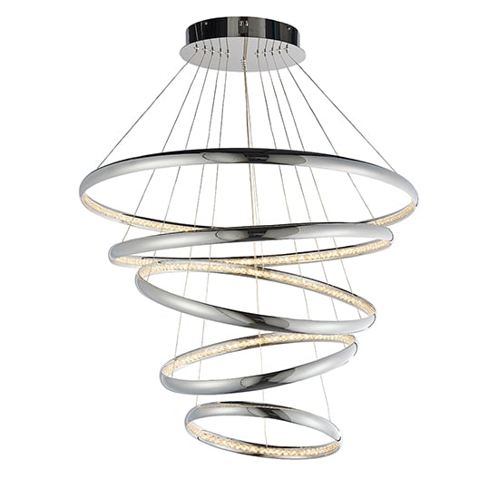 Read more about Ozias led 6 lights crystals pendant light in polished chrome