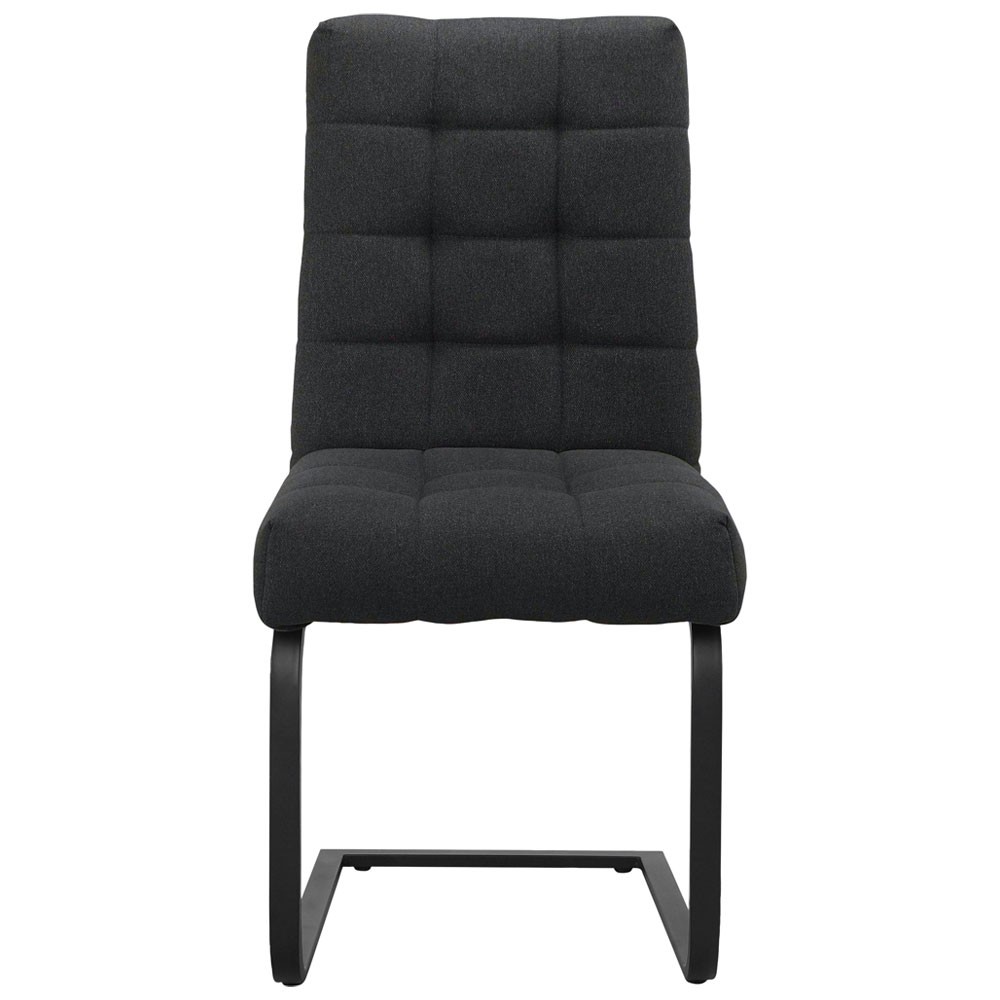 Ozmora Black Fabric Dining Chairs in Pair