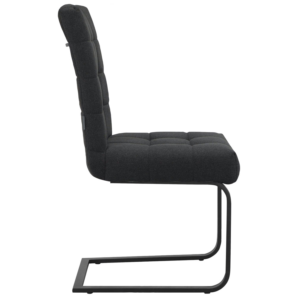 Ozmora Black Fabric Dining Chairs in Pair