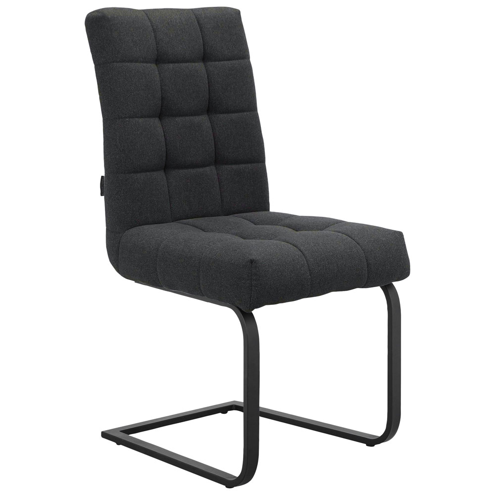 Ozmora Black Fabric Dining Chairs in Pair