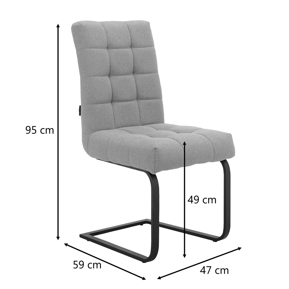 Ozmora Black Fabric Dining Chairs in Pair