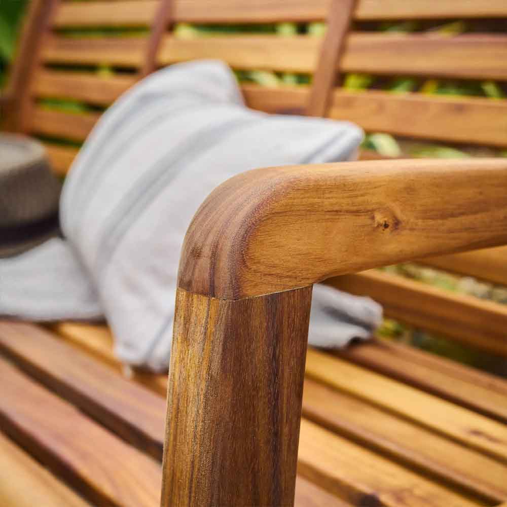 Ozone Outdoor Wooden 3 Seater Bench in Natural