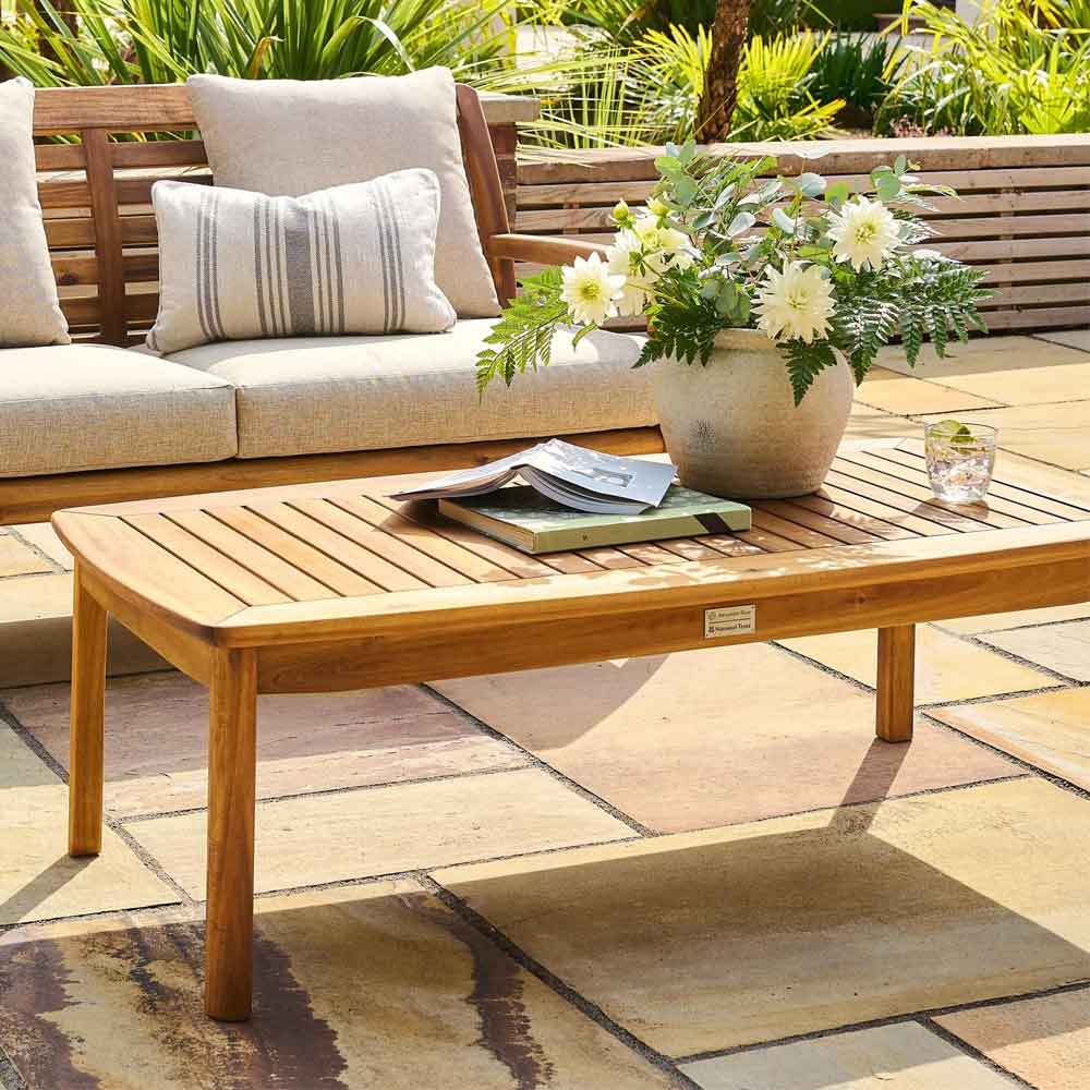Ozone Outdoor Wooden Coffee Table in Natural