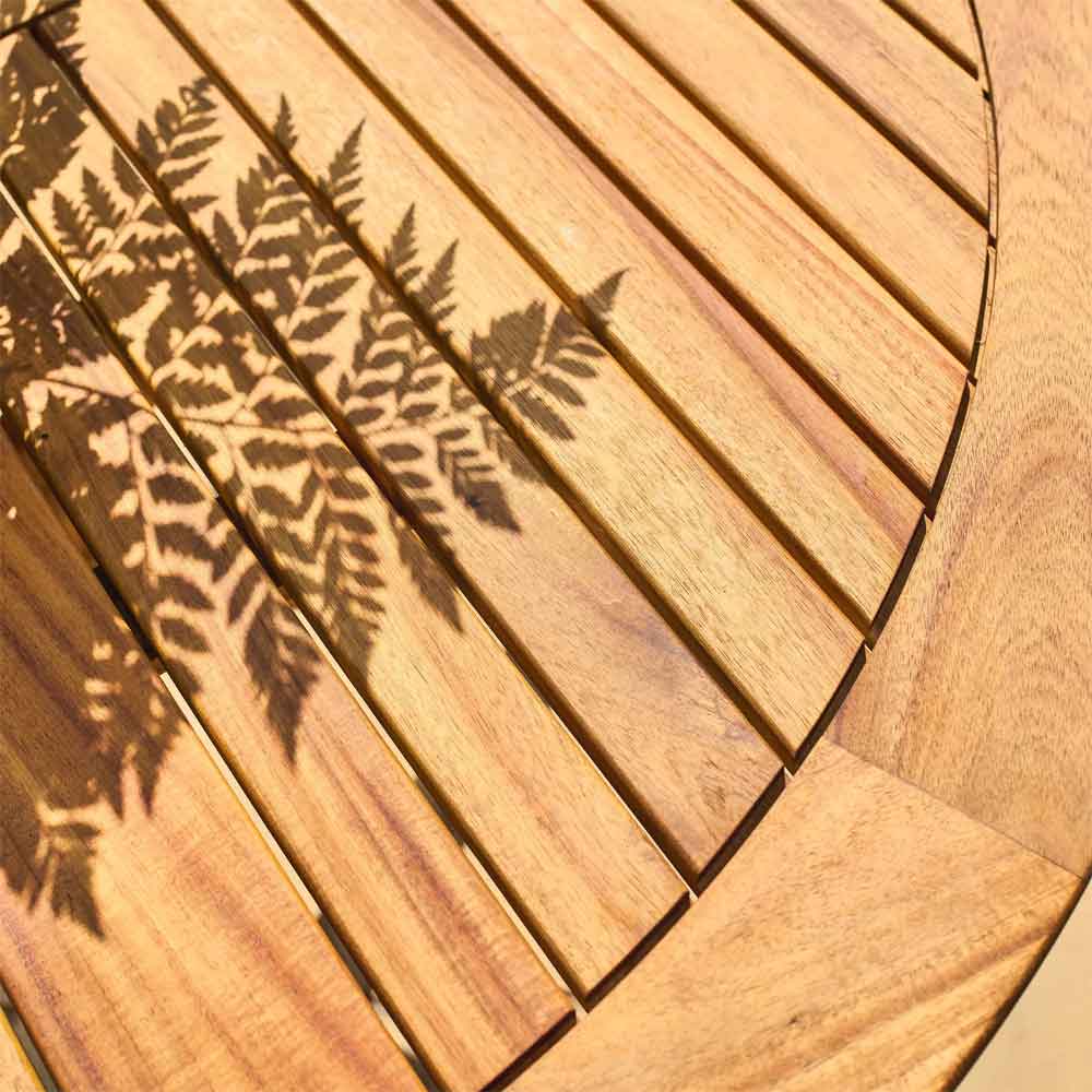 Ozone Round Outdoor Wooden Dining Table in Natural