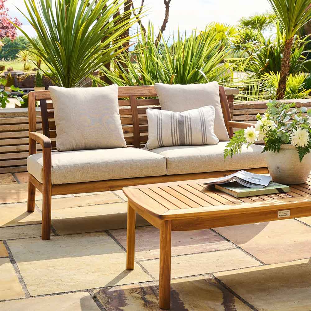 Ozone Wooden Lounge 2 Seater Sofa in Natural