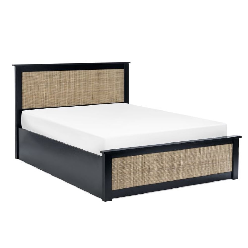 Read more about Pabla wooden storage ottoman double bed in black