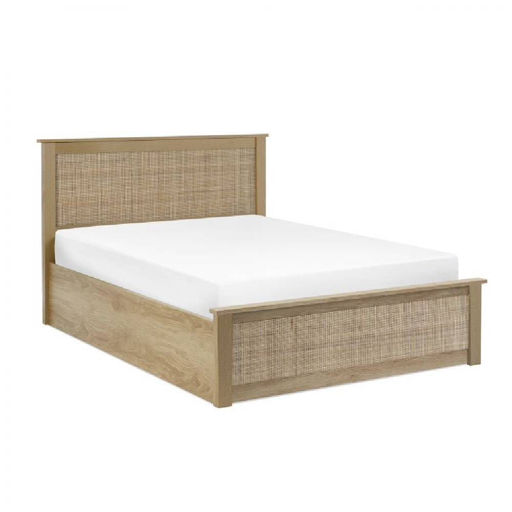 Pabla Wooden Storage Ottoman Double Bed In Oak