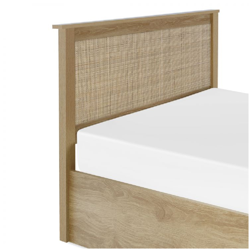 Pabla Wooden Storage Ottoman Double Bed In Oak