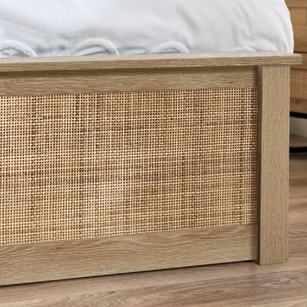 Pabla Wooden Storage Ottoman Double Bed In Oak
