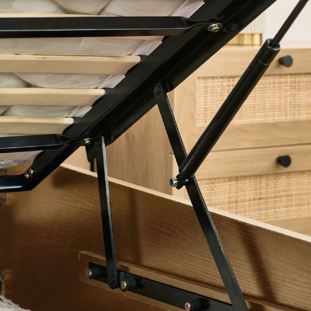 Pabla Wooden Storage Ottoman Double Bed In Oak