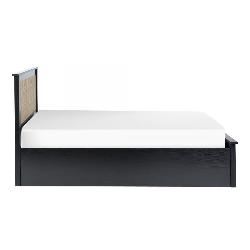 Pabla Wooden Storage Ottoman King Size Bed In Black
