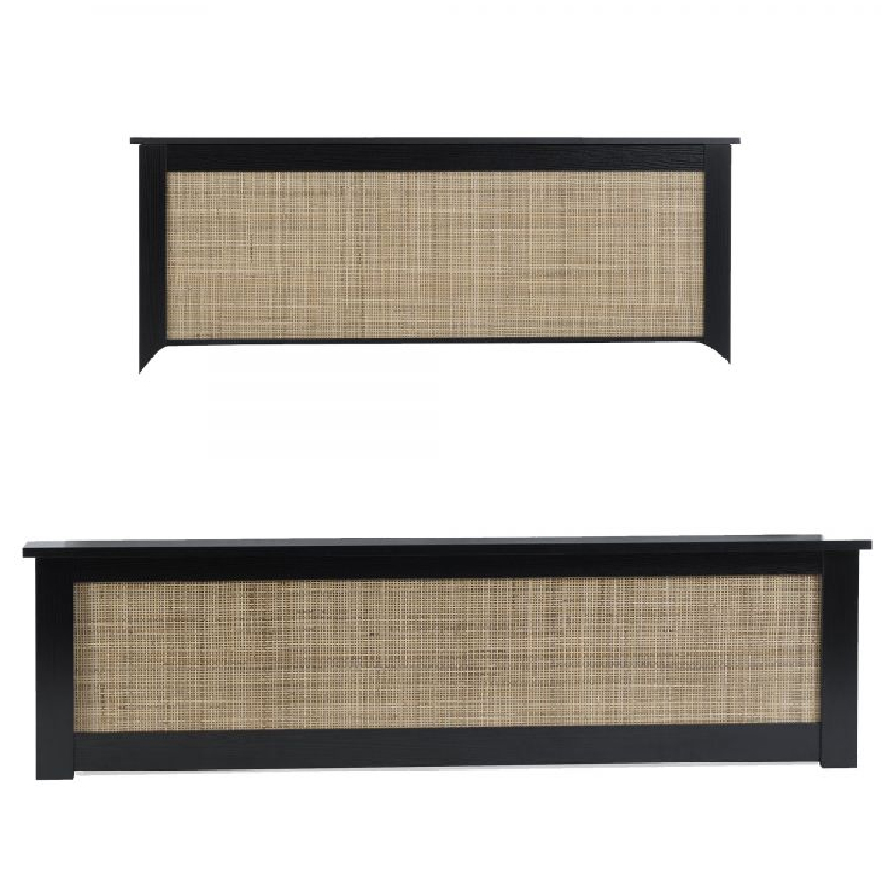 Pabla Wooden Storage Ottoman King Size Bed In Black