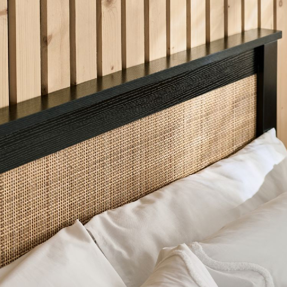 Pabla Wooden Storage Ottoman King Size Bed In Black