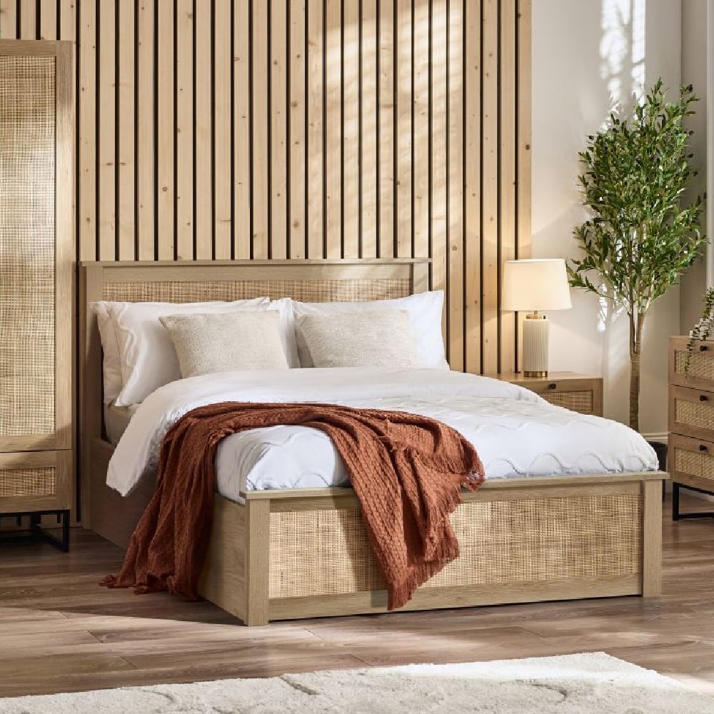 Read more about Pabla wooden storage ottoman king size bed in oak