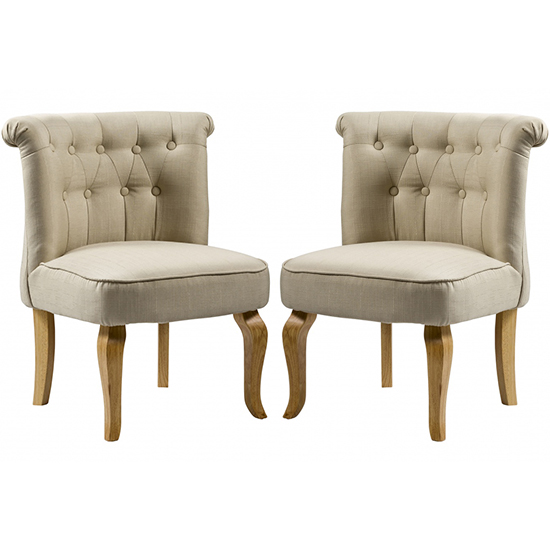 Product photograph of Pacari Beige Fabric Dining Chairs With Natural Legs In Pair from Furniture in Fashion