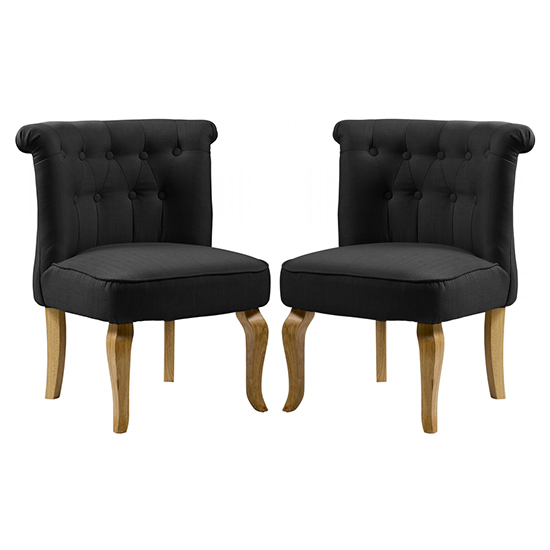 Product photograph of Pacari Black Fabric Dining Chairs With Natural Legs In Pair from Furniture in Fashion