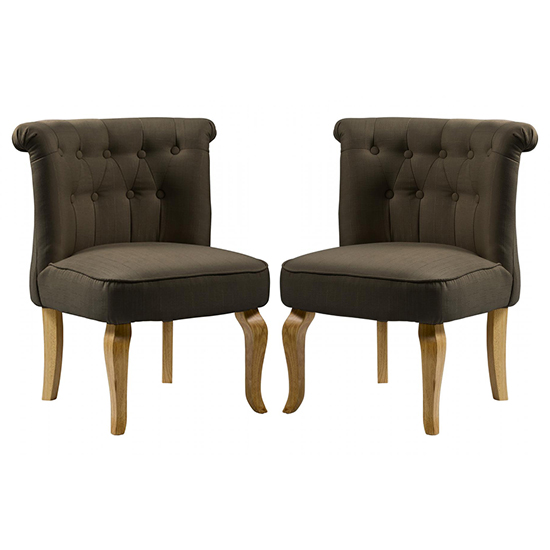Product photograph of Pacari Brown Fabric Dining Chairs With Natural Legs In Pair from Furniture in Fashion