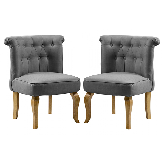 Product photograph of Pacari Grey Fabric Dining Chairs With Natural Legs In Pair from Furniture in Fashion