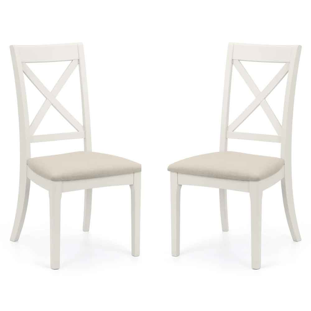 Pacari Ivory Wooden Dining Chairs in Pair