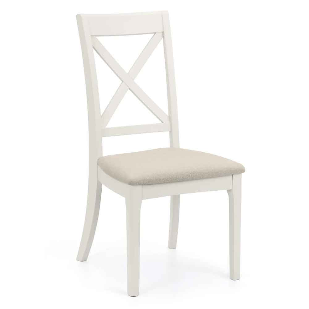 Pacari Ivory Wooden Dining Chairs in Pair