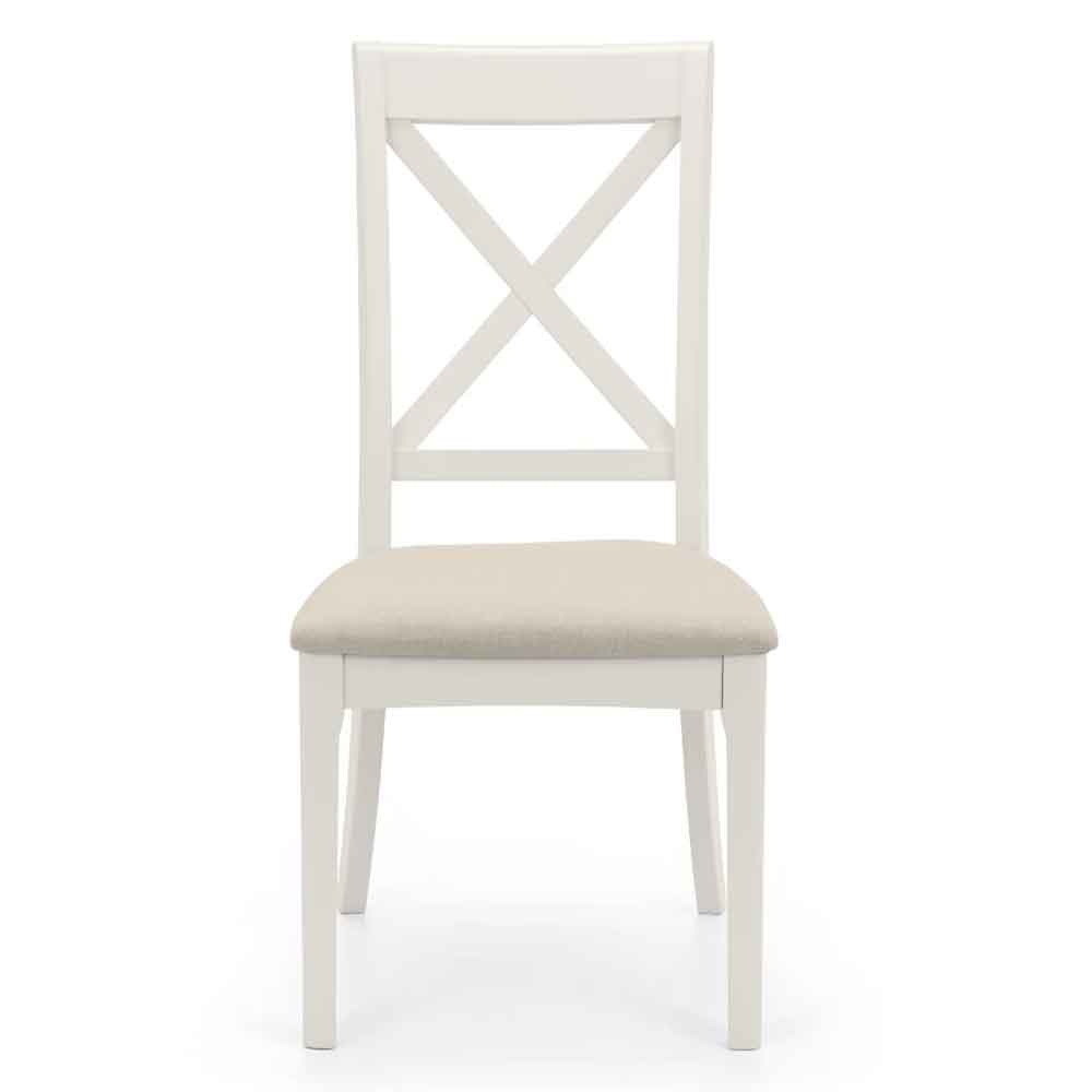 Pacari Ivory Wooden Dining Chairs in Pair