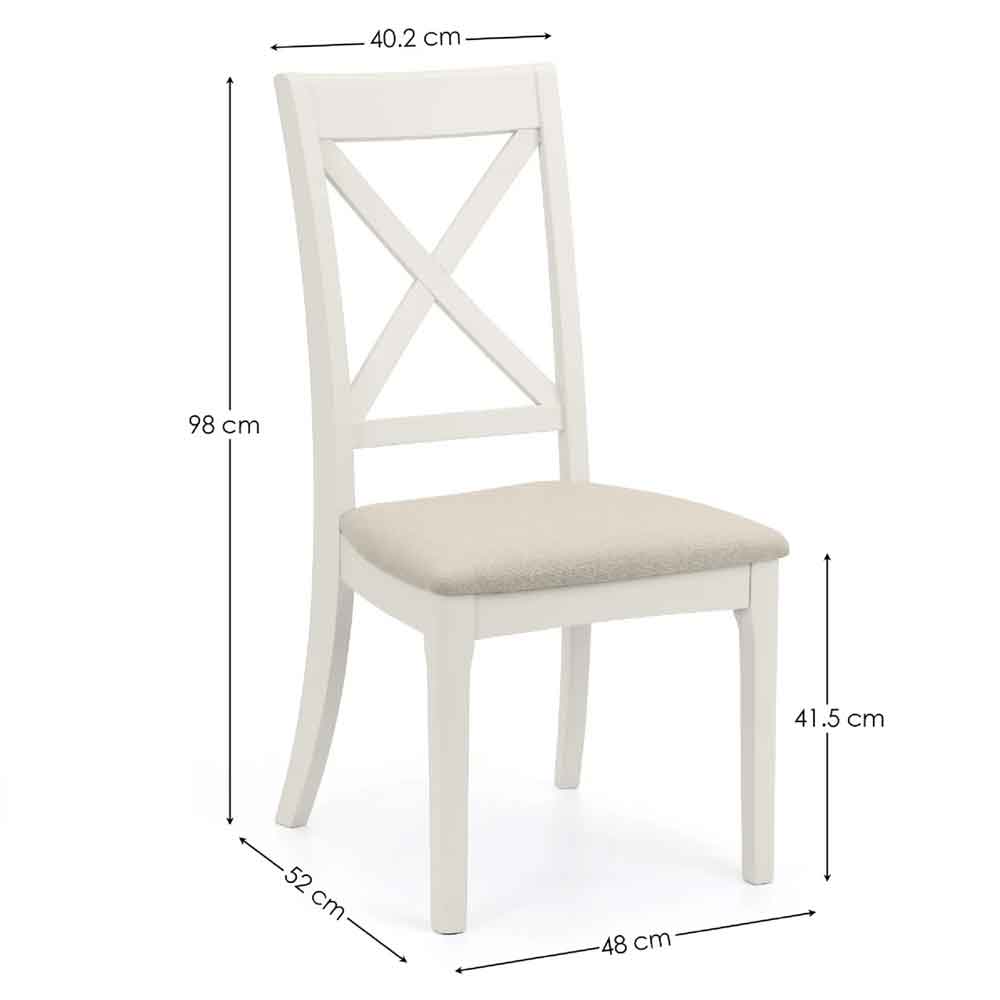 Pacari Ivory Wooden Dining Chairs in Pair