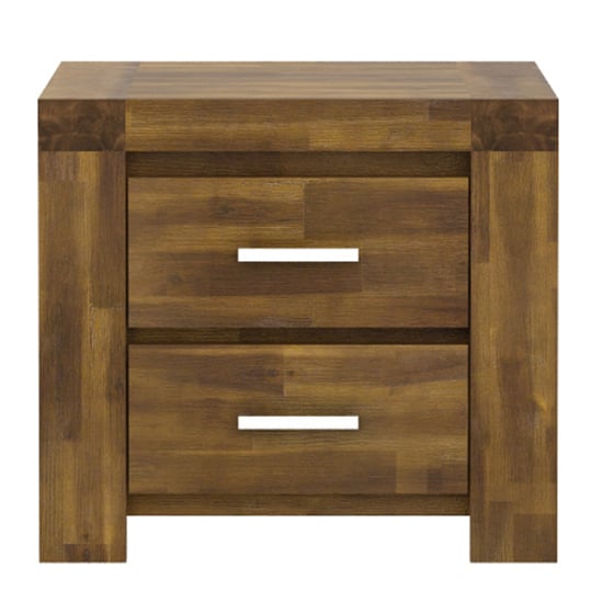 Pacay Wooden Bedside Cabinet With 2 Drawers In Brush Effect