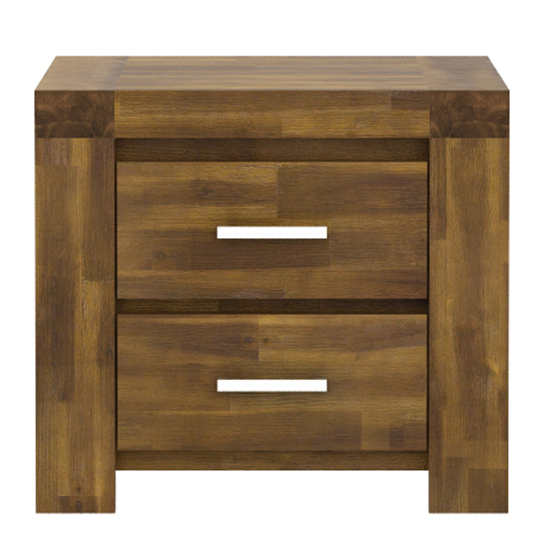 Read more about Pacay wooden bedside cabinet with 2 drawers in brush effect