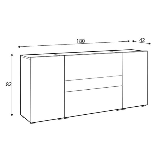 Pacific Gloss Sideboard Large 2 Doors 1 Drawer In White Oak