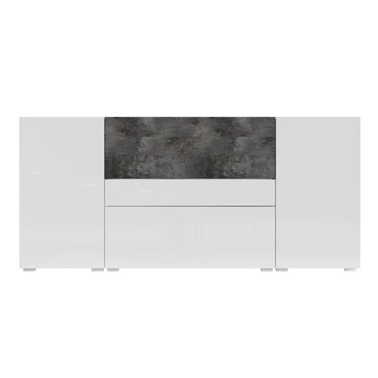 Product photograph of Pacific Gloss Sideboard Large 2 Doors 1 Drawer In White Slate from Furniture in Fashion