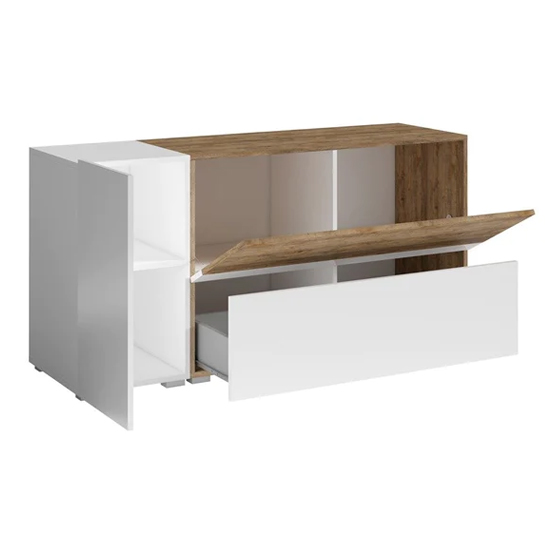 Pacific Gloss Sideboard Small 2 Doors 1 Drawer In White Oak