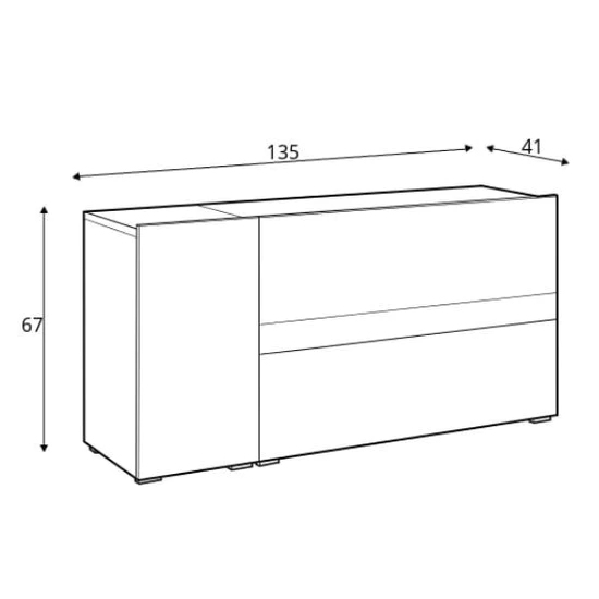 Pacific Gloss Sideboard Small 2 Doors 1 Drawer In White Oak