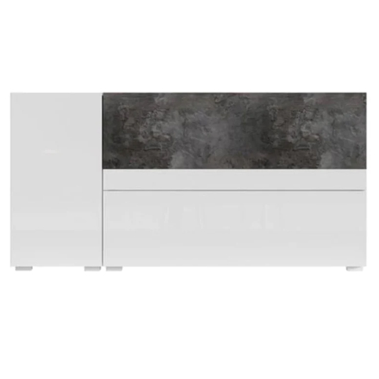 Product photograph of Pacific Gloss Sideboard Small 2 Doors 1 Drawer In White Slate from Furniture in Fashion