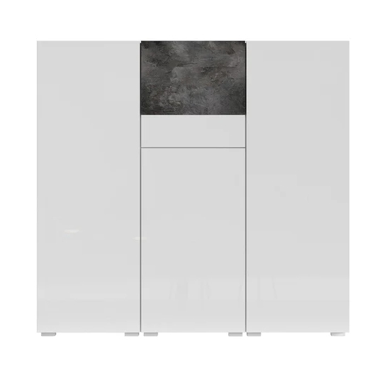 Read more about Pacific high gloss sideboard with 4 doors in white and slate
