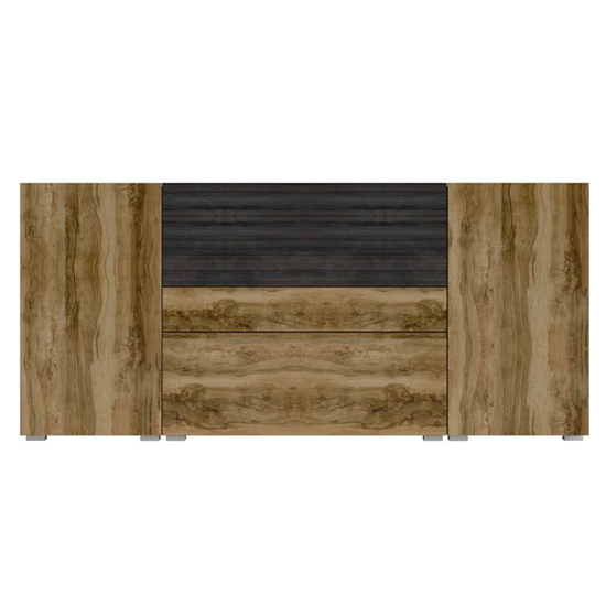 Read more about Pacific sideboard large 2 doors 1 drawer in satin walnut black