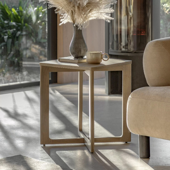 Pacific Wooden Side Table Square In Smoked Oak